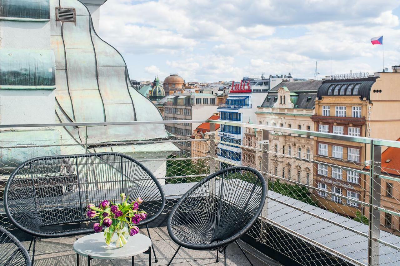 Wenceslas Square Terraces Praha Bagian luar foto